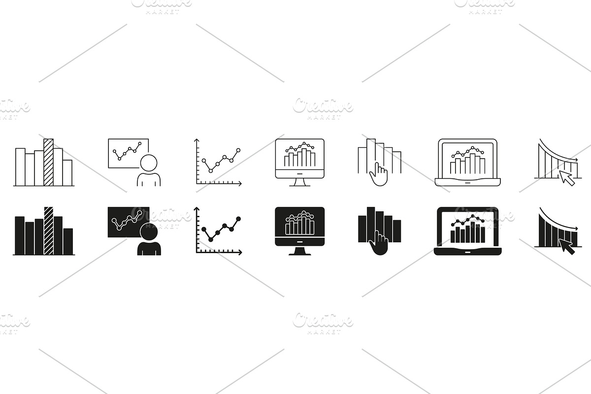 Data Analytics Icons, an Object Illustration by Gentle Studio