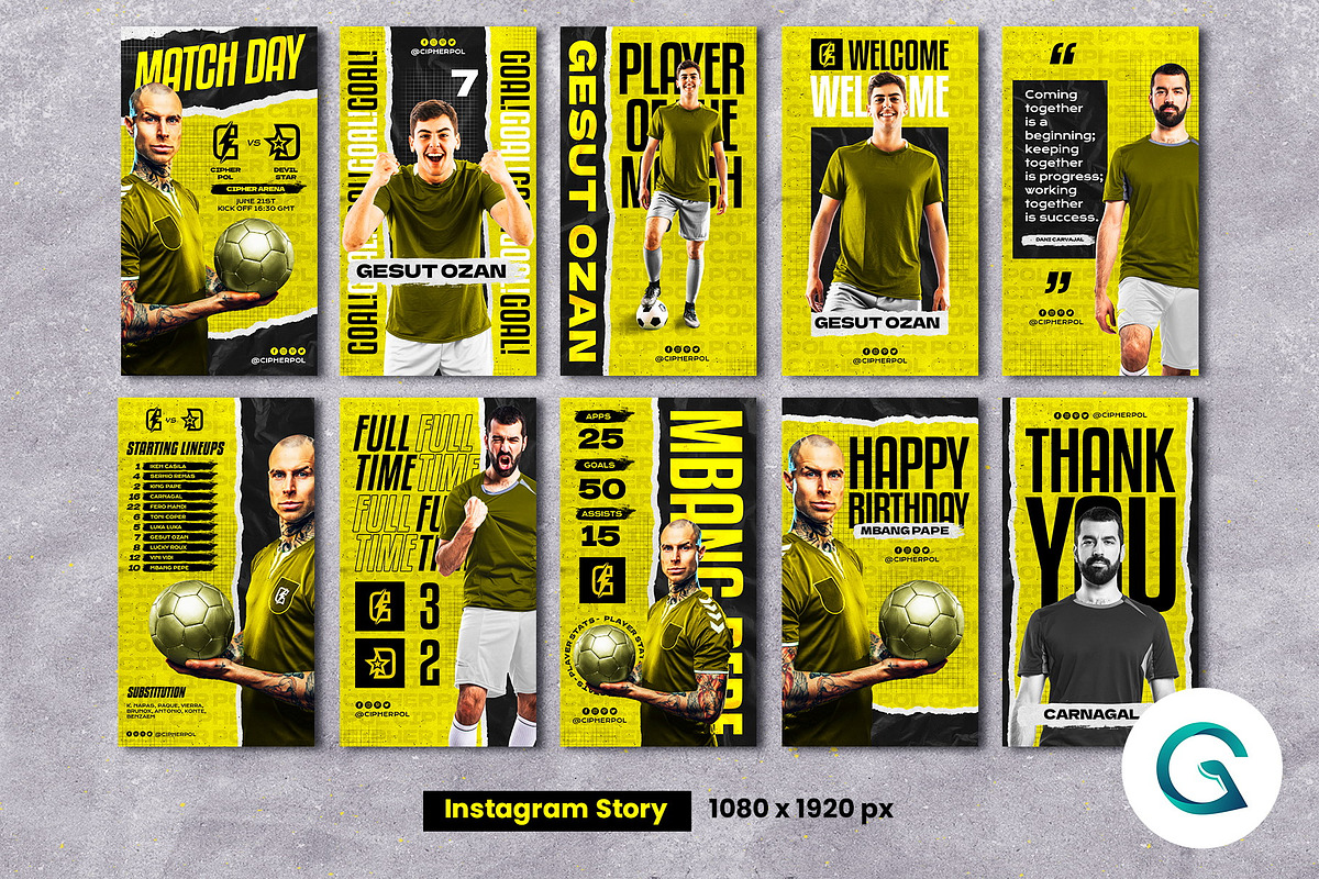Soccer Social Media Pack Template, a Social Media Template by Geelator Studio (Photo 3 of 5)