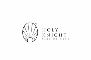 Holy Knight Cross Sword Sunrise Logo, a Branding & Logo Template by Signatoro