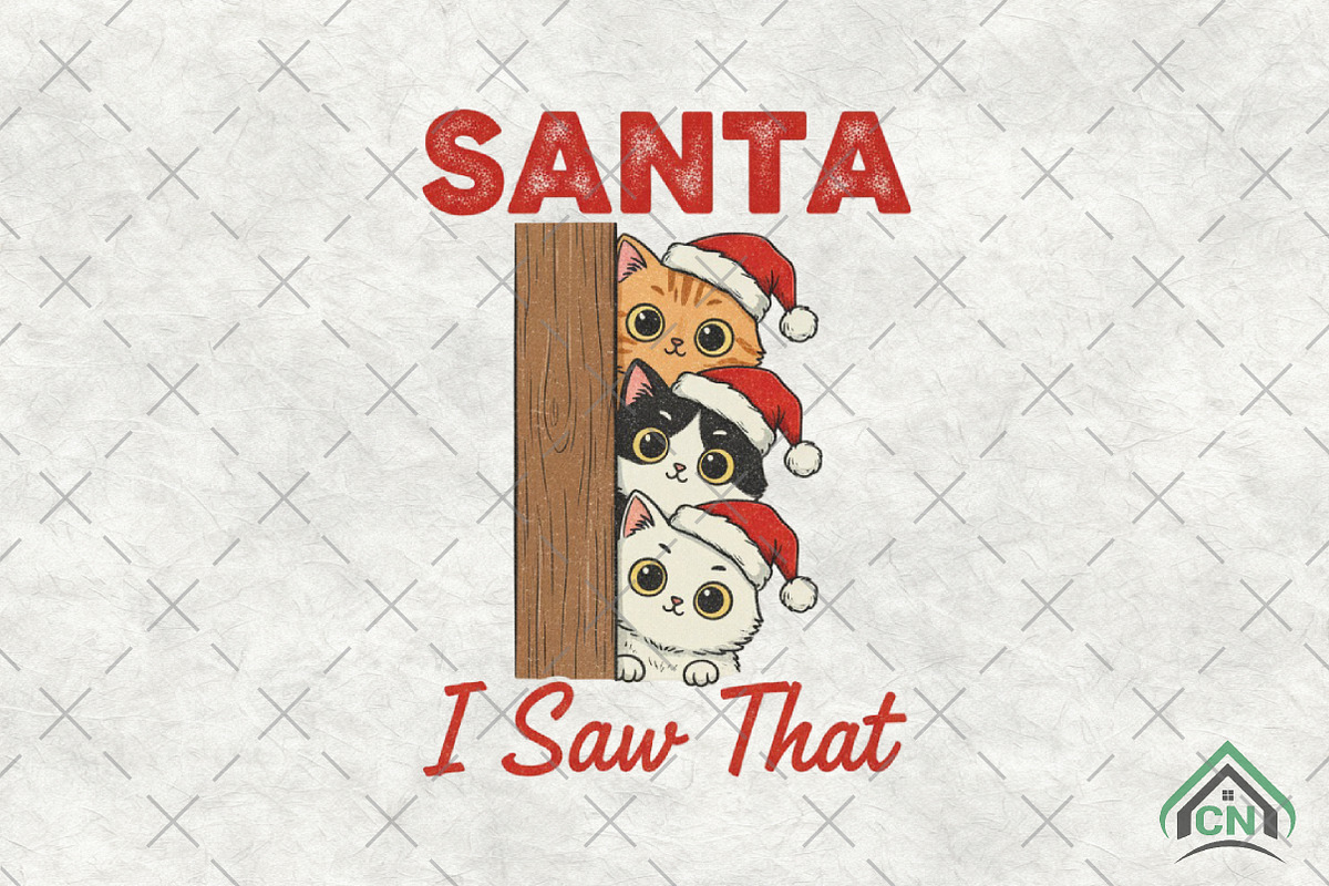 Funny Christmas Cat PNG, an Illustration by Craft Nest (Photo 1 of 6)