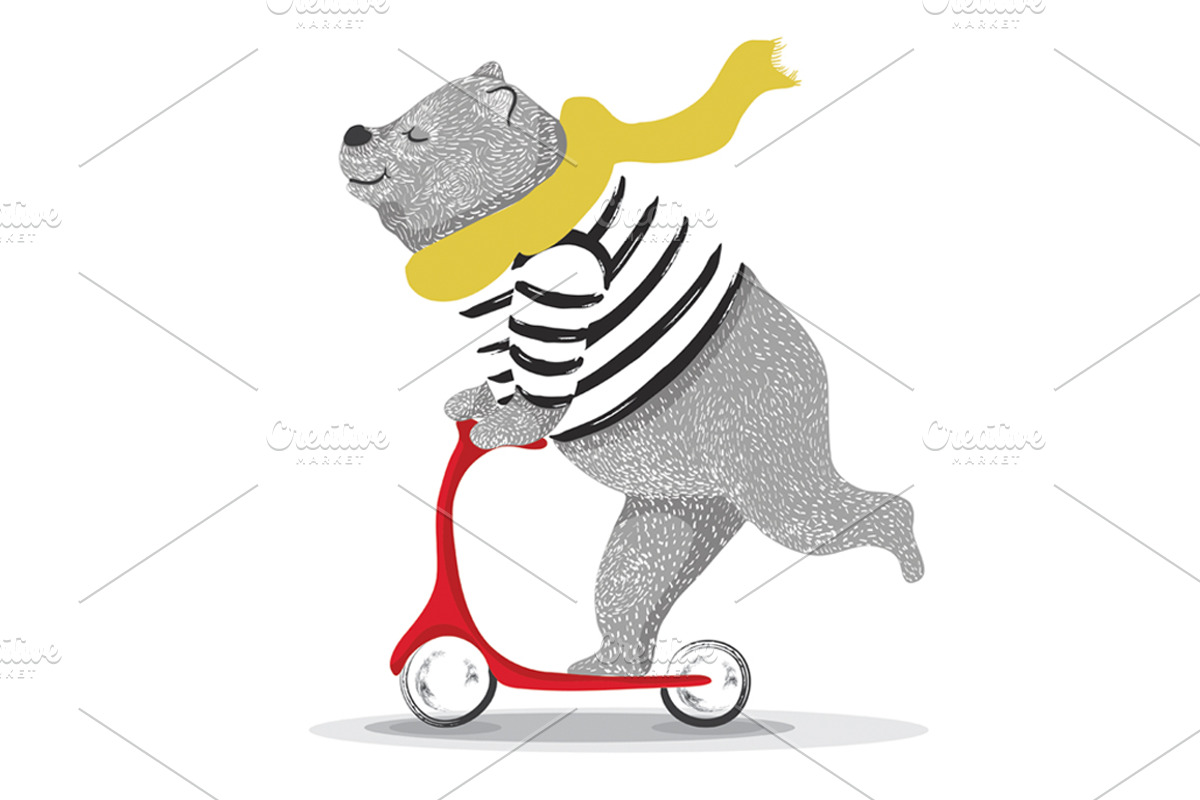 cute bear-cartoon bear-bear vector, an Animal Illustration by StudioLondon (Photo 1 of 2)