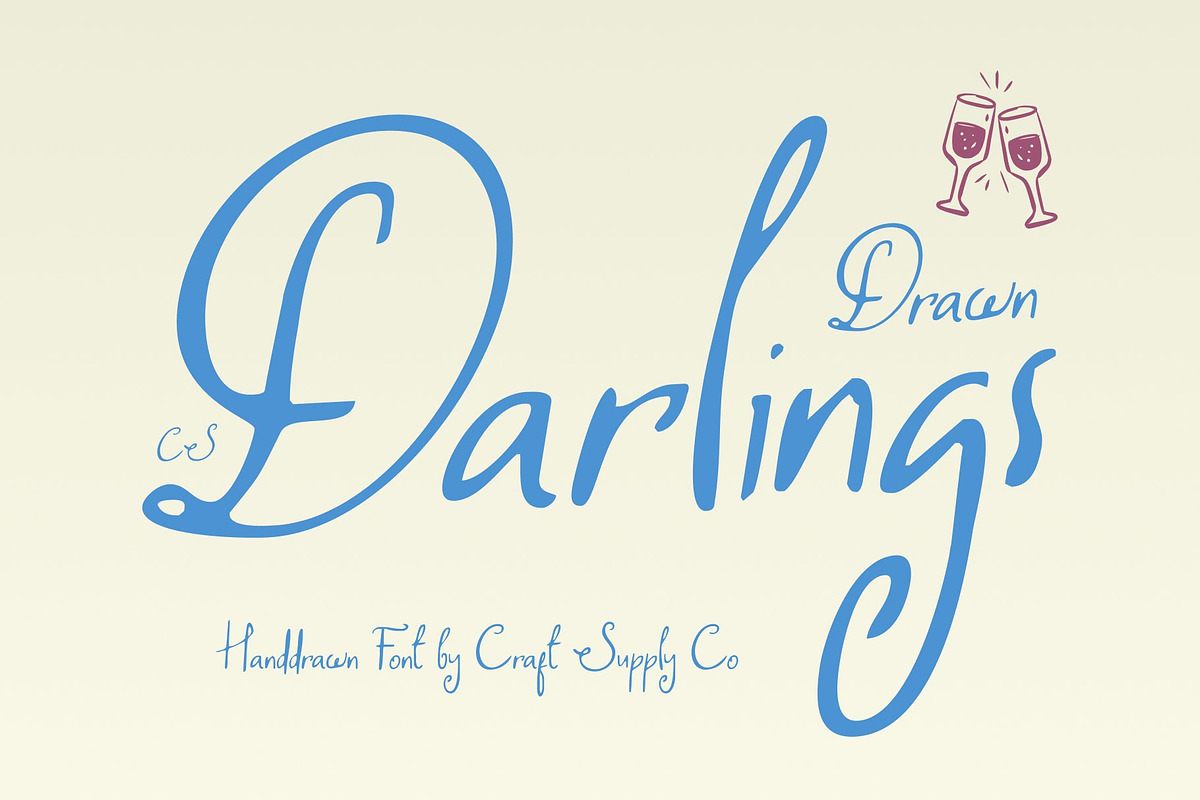 CS Darlings Drawn, a Handwritten Font by Craft Supply Co. (Photo 1 of 8)