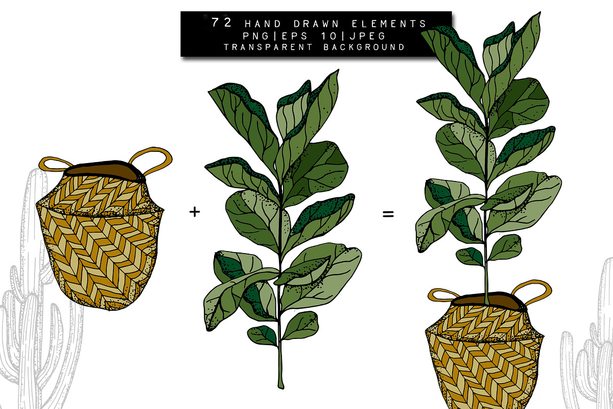 Home Plants Clipart Collection, a Graphic by Hand drawn Boutique (Photo 7 of 10)