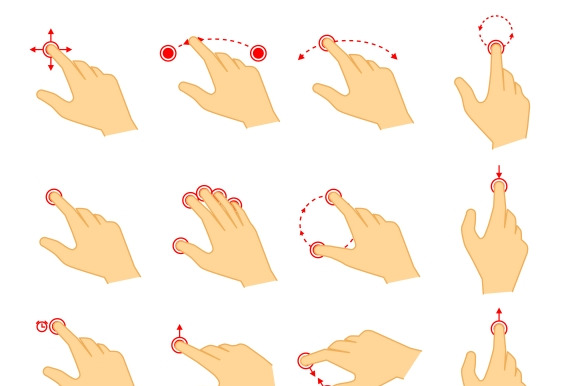 Gestures Icons For Touch Devices