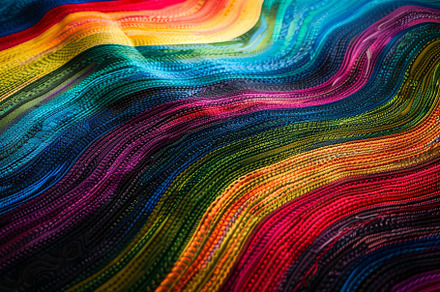 The vibrant textile features flowing, a Photo by Tanuart