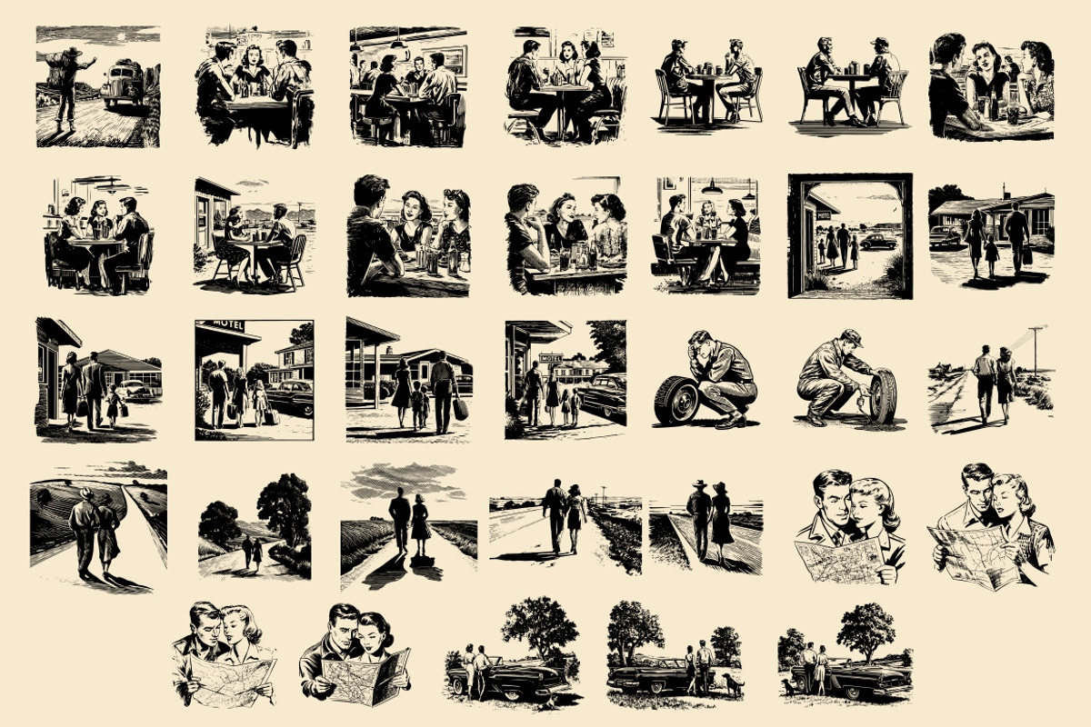 USA Retro Road Trip illustrations, an Object Illustration by Nocturnal Wolf (Photo 6 of 19)