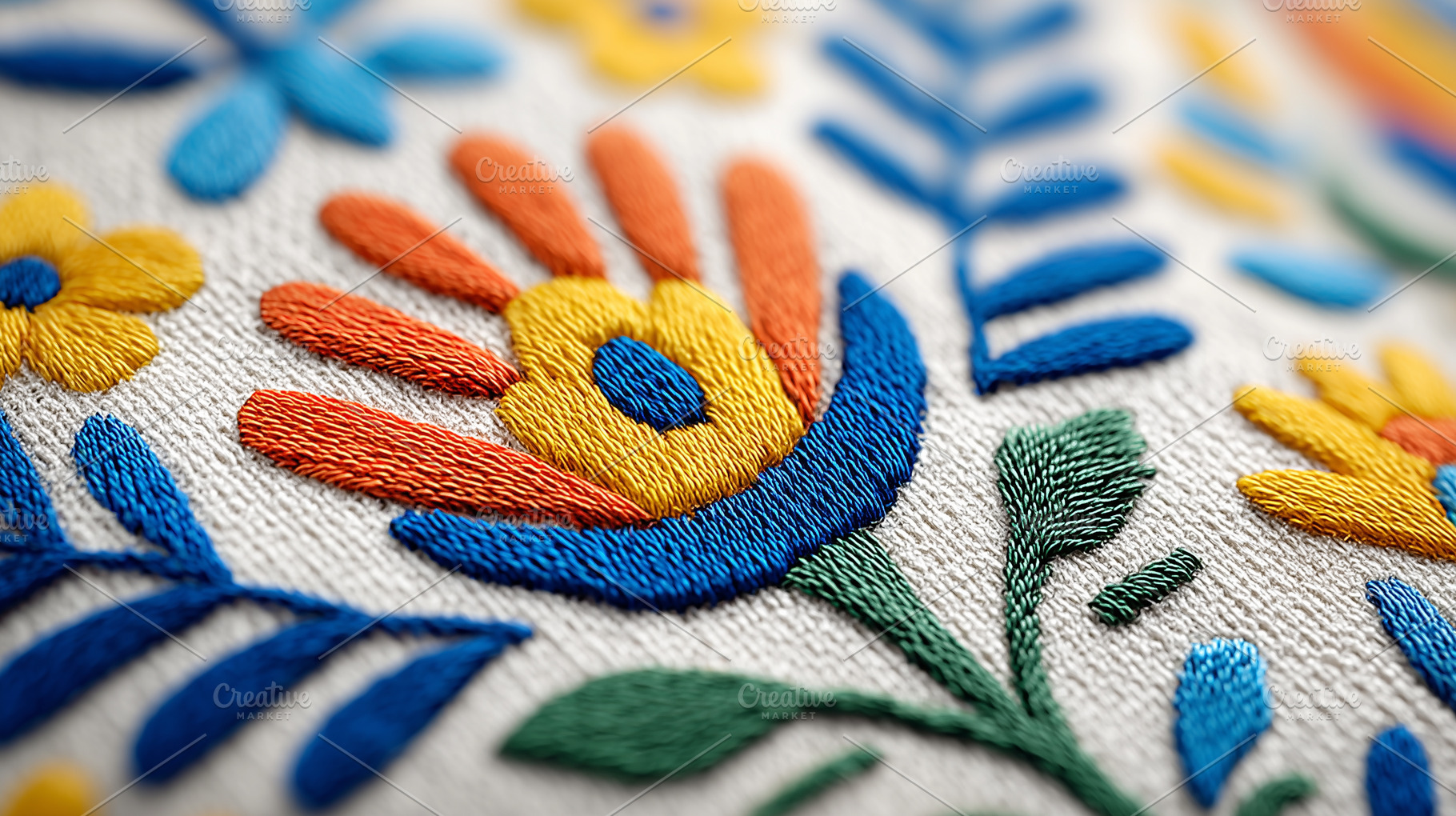 Colorful folk floral embroidery, an Arts & Entertainment Photo by MistyDay