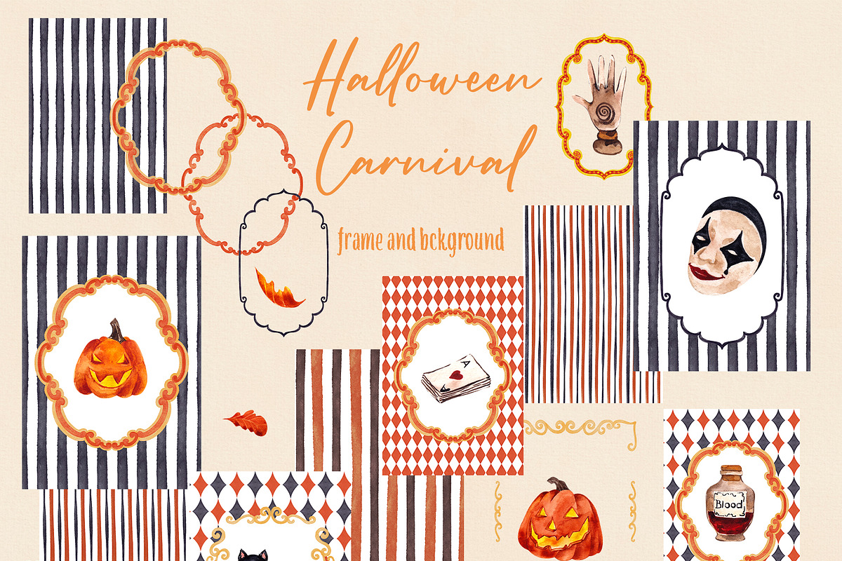 Watercolor Halloween Carnival, an Object Graphic by ma_i_vi (Photo 4 of 10)