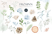 Watercolor dusty blue floral clipart, an Illustration by MariGraphic boutique (Thumbnail 8 of 9)