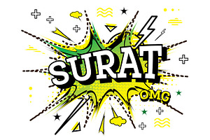 Surat Comic Text In Pop Art Style