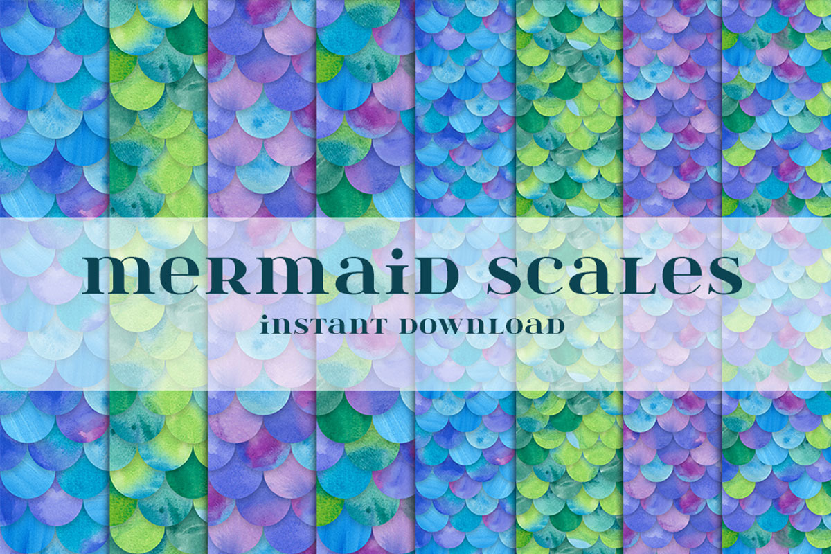 Mermaid Scales Seamless Pattern, a Pattern Graphic by MyNatureGraphics (Photo 1 of 2)