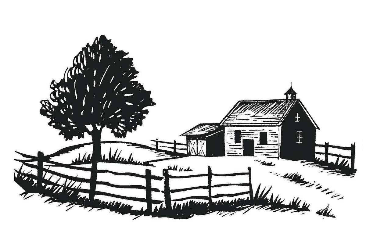 Farmhouse scene silhouette vector, an Icon by Amazin_art (Photo 11 of 13)