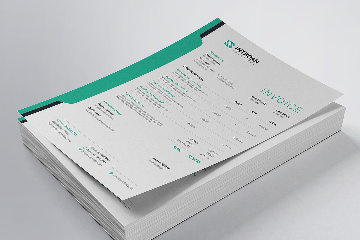 Modern Invoice Template, a Templates & Theme by theresumepark ...