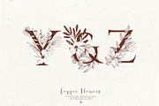 Copper Flowers with Alphabet, a Decorative Illustration by Bloomart Studio (Thumbnail 7 of 8)