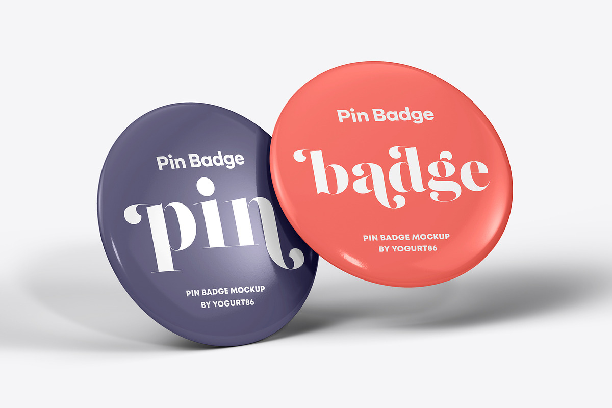 Pin Badge Mock-up, a Merchandise Mockup by Yogurt86 (Photo 8 of 16)