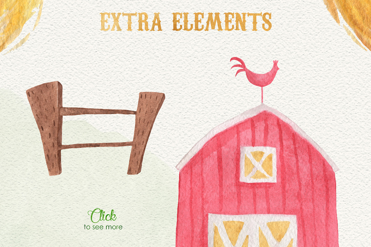 Farm Animals Watercolor Clipart, an Animal Illustration by LeMagiqueBoutique (Photo 3 of 8)