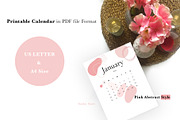 Printable Calendar 2022 - Pink Style, a Stationery Template by Bonita Digital Design (Thumbnail 2 of 4)