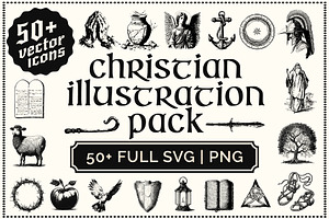Christian Illustration Vector Pack, a Solid Icon by Vincit Design Co.