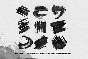 122 Abstract Brush Stroke Stamps.