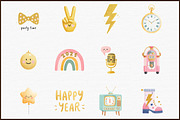 Retro Gold Glitter Happy New Year PN, an Illustration by Sublimation Artist (Thumbnail 3 of 6)