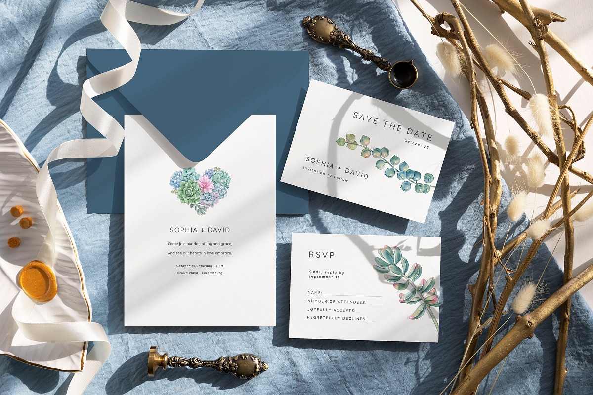 Quartz - Wedding Invitation Suite, an Invitation Template by CinderHeart Designs (Photo 2 of 11)
