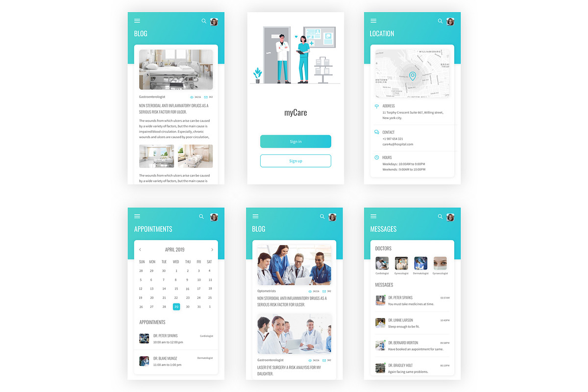 myCare - Health & Medical Sketch App, an UI Kit Template by themelove (Photo 9 of 11)