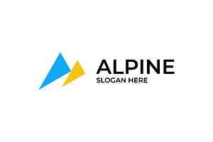 simple abstract mountain logo design