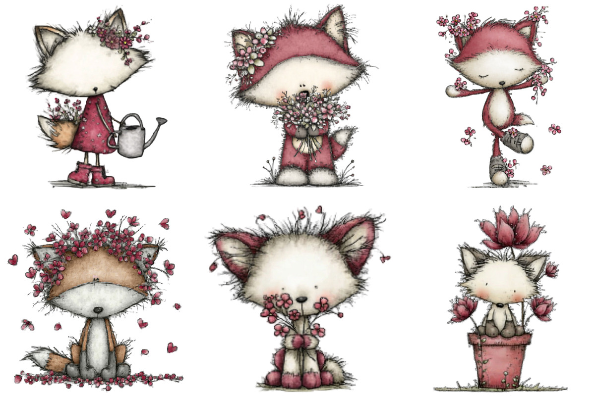 Whimsical Spring Fox Clipart, an Illustration by Designking (Photo 3 of 5)