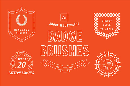 Logo Badge Pattern Brush for Ai, a Brush Add-On by Hannah Bacon Design