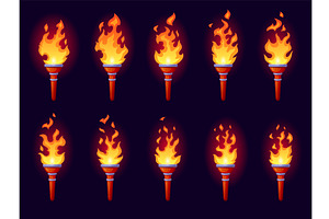 Torch animation. Fire torches flame, an Object Illustration by Stock-Smart-Start