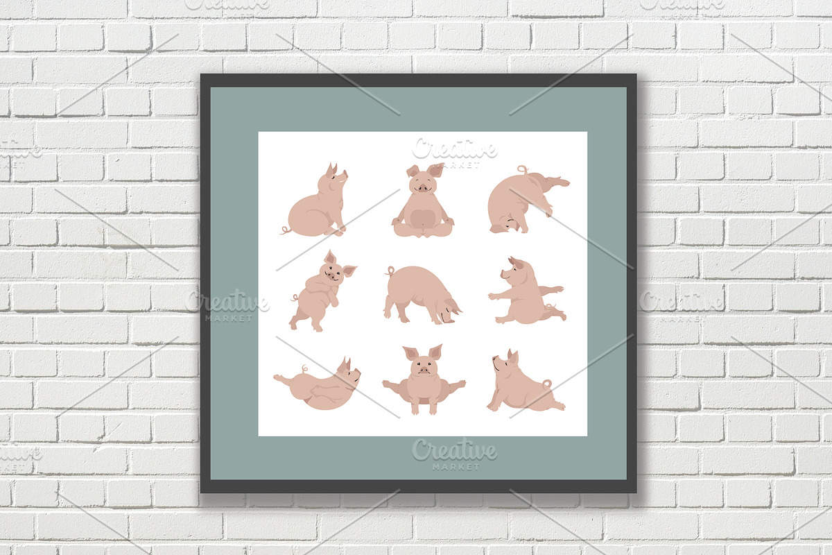 Pig yoga, an Animal Illustration by pet design shop (Photo 2 of 5)