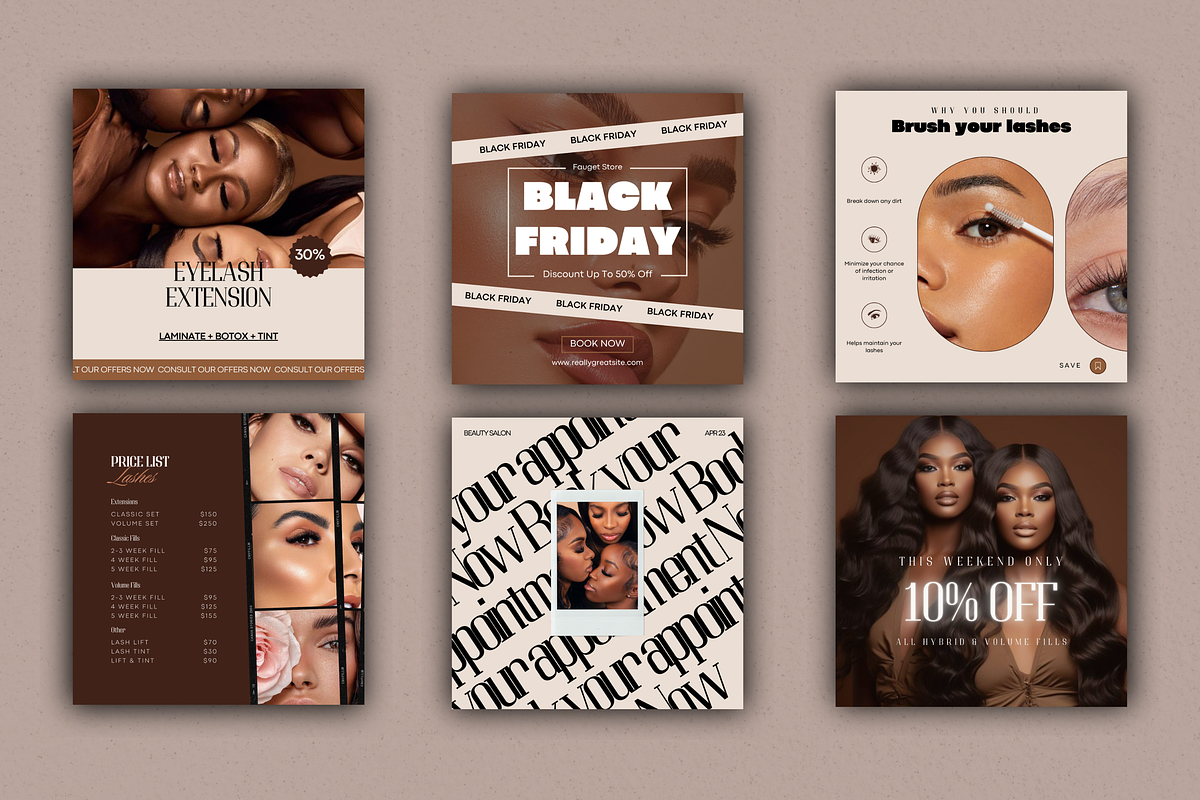 Brown Lash artist Instagram Template, a Social Media Template by My Template Studio (Photo 15 of 18)