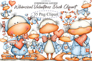 Whimsical Valentines Duck Clipart, an Illustration by designcity5 (Thumbnail 1 of 5)
