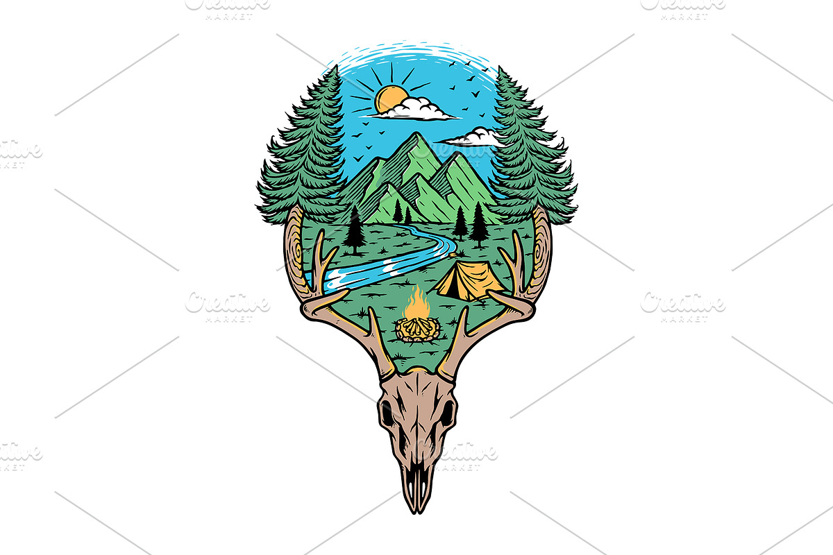 Bones and nature illustration, an Animal Illustration by gunaonedesign (Photo 1 of 5)