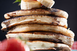 Pancakes with chocolate and fruit, a Food & Drink Photo by etorres69