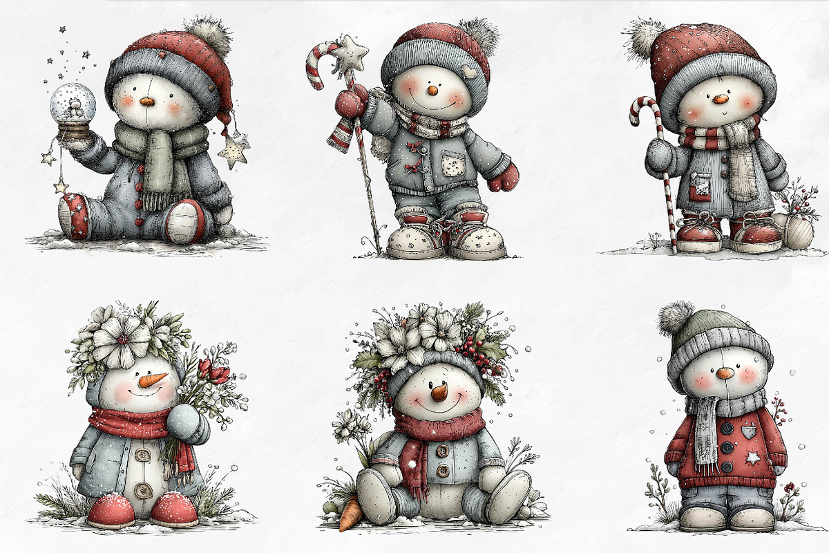 Cute Snowman, a Seasonal Illustration by CreationArt (Photo 8 of 9)