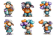 Funny Valentine Sheep Clipart, an Illustration by SinaCreation (Thumbnail 5 of 11)