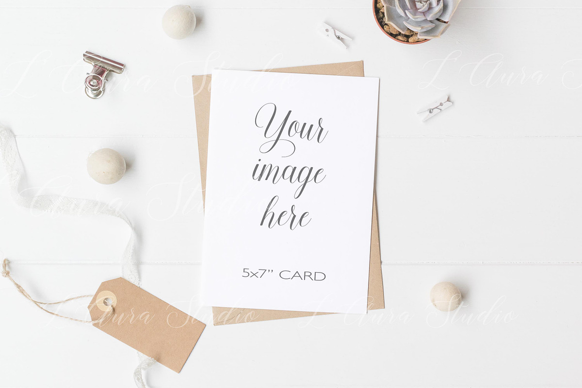 Invitation card mockup - psd bundle, a Print Template by L'Aura Studio (Photo 5 of 6)