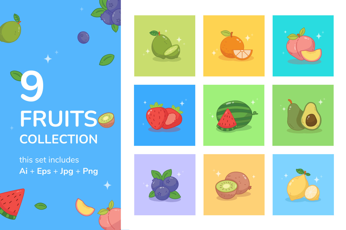 Fresh Fruit Sliced v1, an Illustration by Brandearth RRGraph (Photo 1 of 6)