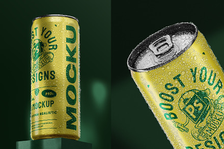Can Bundle - 25cl (8.4oz), a Cups & Container Mockup by Mocku