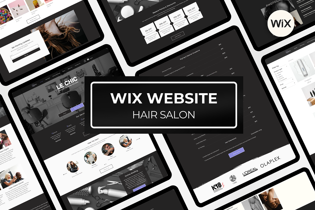 Hair Salon Wix Website Template, a Wix Template by Meraki Templates (Photo 1 of 8)