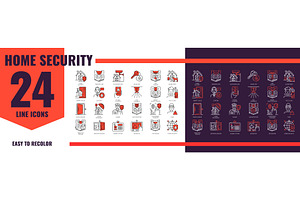 Home security icons, smart control, a Technology Illustration by Vector Tradition