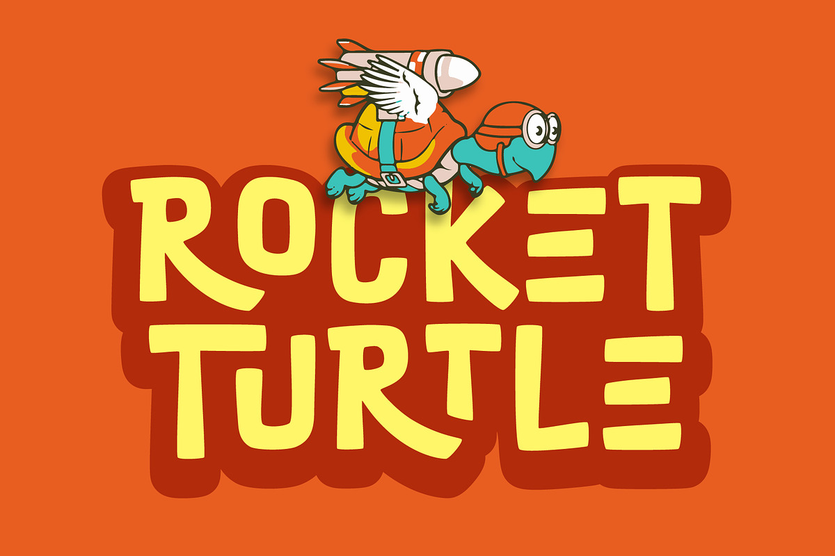 Rocket Turtle Funky Display Font, a Script Font by Fontura Design (Photo 1 of 9)
