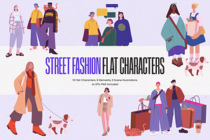 Street Fashion Flat Characters