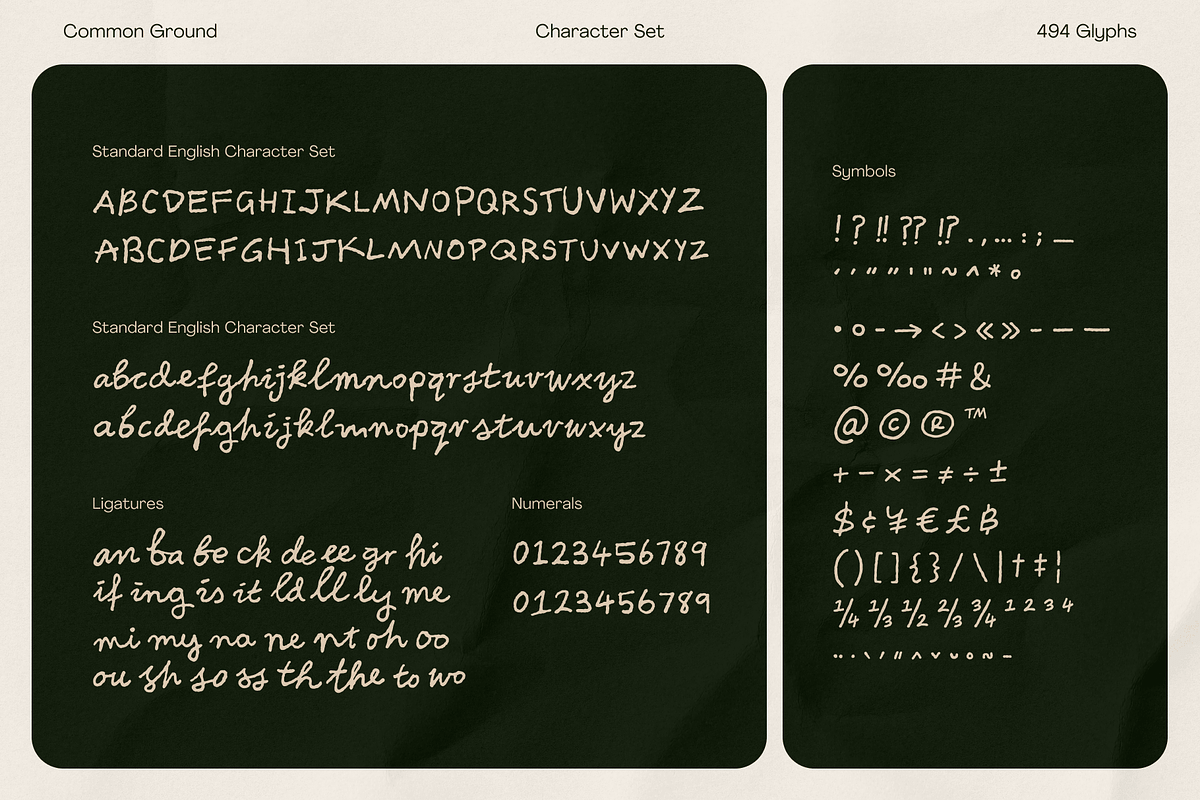 Common Ground Handwriting Font, a Handwritten Font by TYPEHEIST (Photo 5 of 11)