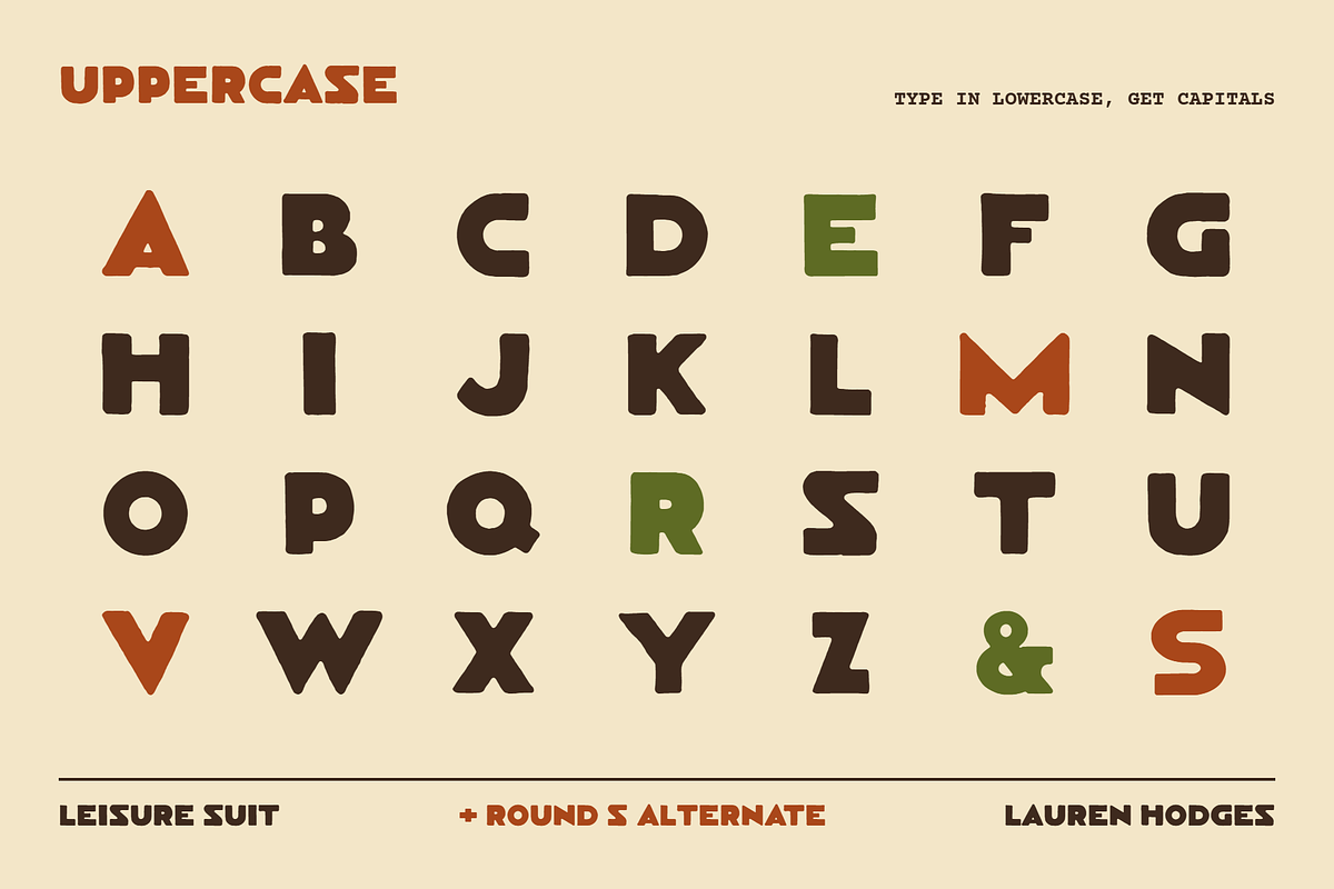 Leisure Suit | 70s Retro Font, a Sans Serif Font by Lauren Hodges (Photo 9 of 13)