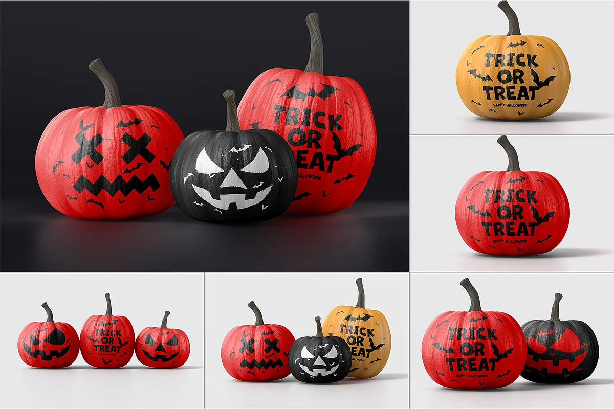 Halloween Pumpkin Mock-up, a Product Mockup by zippypixelstudio (Photo 1 of 10)