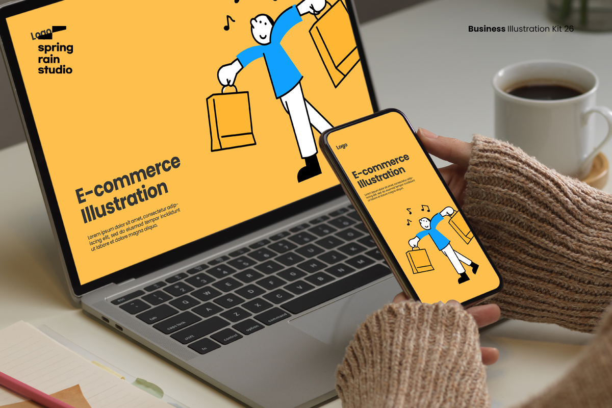Minimal E-commerce line Illustration, a Person Illustration by springrain studio (Photo 8 of 10)