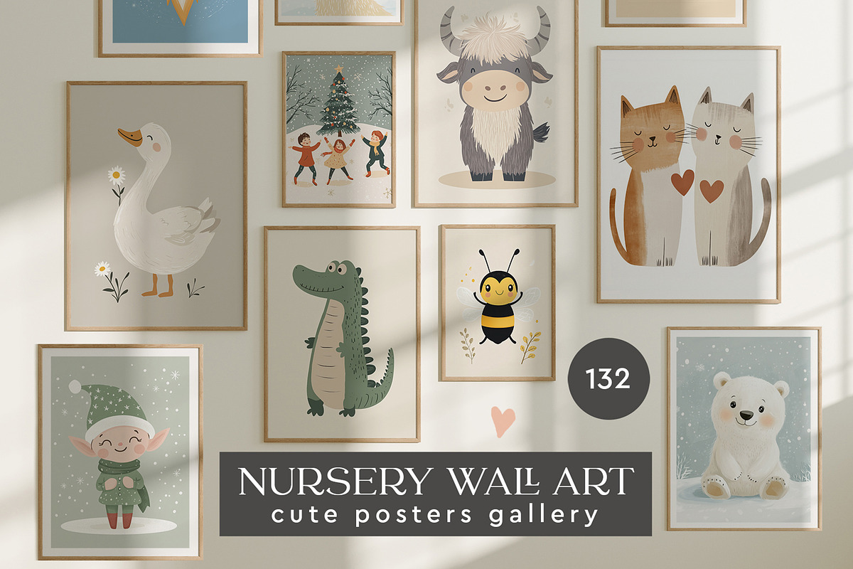 Nursery Wall Art. Cute Posters., a Graphic by Designwork (Photo 1 of 9)