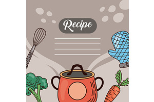 recipe with pot, a Food Illustration by studiogstock